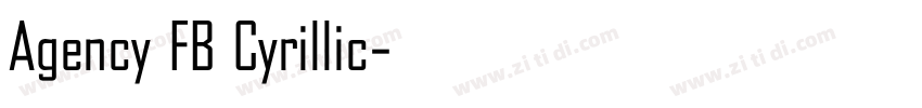Agency FB Cyrillic字体转换